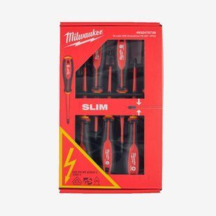 Набір викруток MILWAUKEE VDE діелектричних (7шт); (SL2,5/SL3/SL4/PH2/PZ1/PZ2 /викрутка-тестер) 4932478738 фото