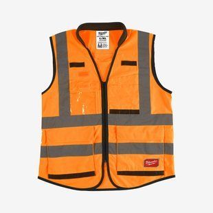 Жилет помаранчевий PREMIUM MILWAUKEE, сигнального забарвлення (L/XL) 4932471899 фото