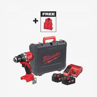 Дрель-шуруповёрт аккумуляторная бесщёточная ударная MILWAUKEE M18 BLPDRCMC-402C (60Нм) + жилетка 4933499458 фото
