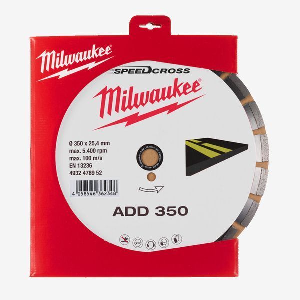 Диск алмазный Speedcross MILWAUKEE ADD 350, &Oslash;350мм 4932478952 фото
