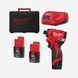 Гвинтокрут акумуляторний 1/4'' HEX MILWAUKEE M12 BLIDRC-202C (124Нм) (+ заряд.пристрій, 2 акум., HD кейс) 4933499690 фото 1