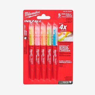 Набір текстмаркерів InkZAll MILWAUKEE, кольорові, (5шт) 48223206 фото
