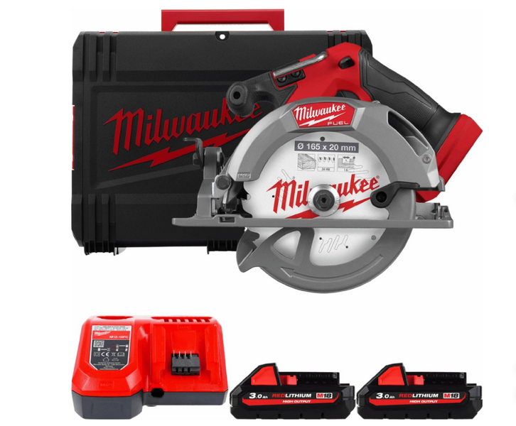 Пила дискова ручна акумуляторна MILWAUKEE, M18 FCCS55-302X, &Oslash;165мм (+зар.пр.,2ак.Х 3Аг,HDкейс) 4933493589 фото