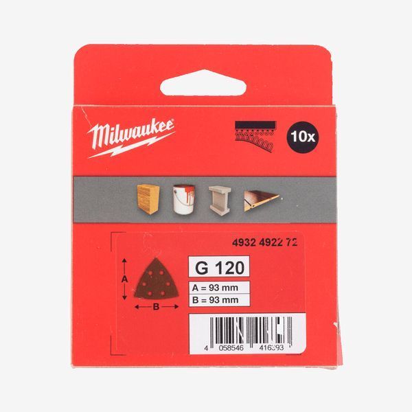 Лист шлифовальный MILWAUKEE 6 отв. H&L, 93х93х93мм, зерно 120, (10шт) 4932492272 фото